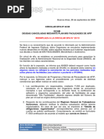 CIRCULAR DPA #42/20 Sicam. Deudas Canceladas Mediante Plan Mis Facilidades de Afip