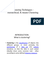 Clustering Techniques - Hierarchical, K-Means Clustering