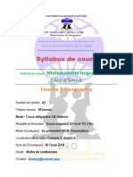 Syllabus Licence 3 Mouvements Migratoires en Côte D'ivoire Docx