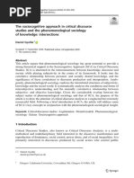 The Sociocognitive Approach in Critical Discourse Studies and The Phenomenological Sociology of Knowledge: Intersections