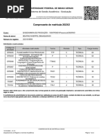 Comprovante de Matrícula 2023/2: Sistema de Gestão Acadêmica - Graduação