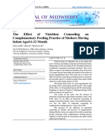 The Effect of Nutrition Counseling On Complementar