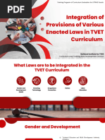 Laws For Integration in TVET Curriculum