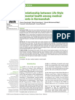 The Relationship Between Life Style and Mental Health Among Medical Students in Kermanshah