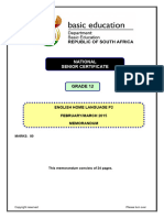 English HL P2 Feb-March 2015 Memo