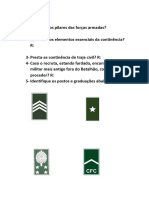 Questionário Postos e Graduações