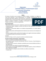 Diplomado Liderazgo, Cosmovisión Bíblica y Transformación Social