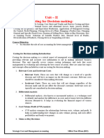 SCMA Unit - II Costing For Decision Making NEW