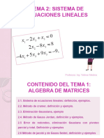 Clase Algebra Lineal - Tema 2. Sistema de Ecuaciones Lineales