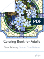 (Ebook) Coloring Book For Adults. Stress Relieving Stained Glass