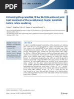 Enhancing The Properties of The SAC305-Soldered Joint Heat Treatment of The Nickel-Plated Copper Substrate Before Reflow Soldering