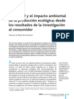 La Calidad y El Impacto Ambiental de La Producción Ecológica: Desde Los Resultados de La Investigación Al Consumidor