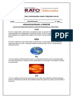 Avaliação de Ciencias 4º Bimestre