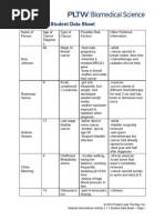 3.1.1. Student Data Sheet