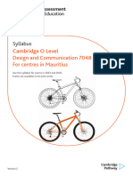 Syllabus: Cambridge O Level Design and Communication 7048 For Centres in Mauritius