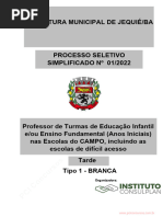 Professor Educacao Infantil e Ou Ensino Fundamental Anos Iniciais Campo