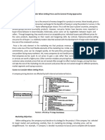 Factors To Consider When Setting Prices and Its General Pricing Approaches