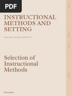 Instructional Mthods and Settings