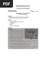 Experiment No 1 PLANT NUTRITION