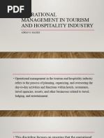 Operational Management in Tourism and Hospitality Industry