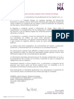 Autorización para Consulta y Reporte Ante Centrales de Riesgo