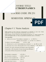 Electrodynamics - Week 1 - Lecture Materials