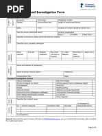 Incident Report and Investigation Form