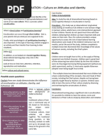 Enculturation - Culture On Identity - Knowledge Organiser