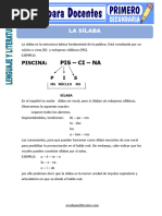 La Silaba para Primero de Secundaria