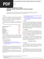 Cellulose Acetate Propionate and Cellulose Acetate Butyrate: Standard Test Methods of Testing