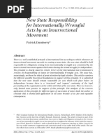 New State Responsability For Internationally Wrongful Acts by An Insurrectional Movement