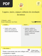 Lugares, Meios, Espaços Culturais de Circulação Da Música