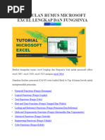 Kumpulan Rumus Microsoft Excel Lengkap Dan Fungsinya