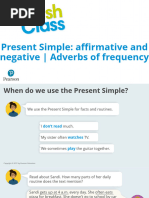 ENGLISH CLASS Present Simple Affirmative and Negative - Adverbs of Frequency