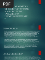 Statistical Analysis of The Effect of Some Macroeconomic