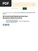 25 Investment Banking Interview Questions (With Answers) - Forage