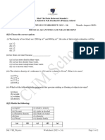 STD 8 Physical Quantities Worksheet