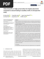 Clinical Benefits of Ridge Preservation For Implant Placement Compared To Natural Healing in Maxillary Teeth - A Retrospective Study