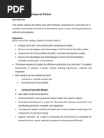 Curriculum Development Models Notes