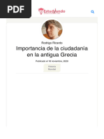 Importancia de La Ciudadanía en La Antigua Grecia - Estudyando