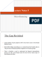 Lecture Notes 5 - Microfinancing