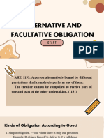 Alternative and Facultative Obligation