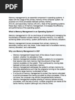 Os - Memory Management in Operating System