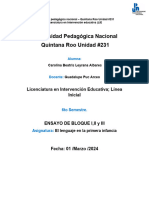 Ensayo de Los Bloques Lenguaje en La Primera Infancia