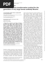 An Imrpoved Yeast Transformation Method For The Generation of Very Large Human Antibody Libraries