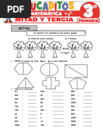 Mitad y Tercia para Tercer Grado de Primaria