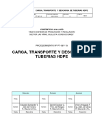 PT-087-15. Carga, Transporte y Descarga de Tuberia HDPE