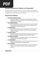 Requirements Validation and Negotiation