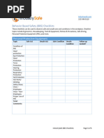 Behavior Based Safety Checklist