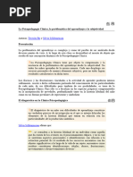 Bo y Schlemenson La Psicopedagogia Clinica La Problematica Del Aprendizaje y La Subjetividad